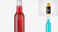 2988+ 330ml Clear Glass Bottle with Red Drink PSD Mockup Premium Free Mockup PSD