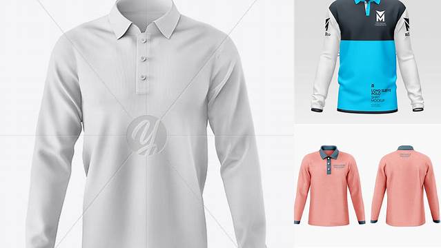 2991+ Long Sleeve Polo Shirt Mockup Psd Free Easy Editable