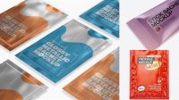 2993+ Glossy Sachet PSD Mockup Half Side View Customizable Design Files