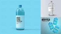 2994+ Clear Glass Bottle with Blue Liquid PSD Mockup Fully Layered Free Photoshop File