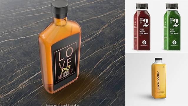 2995+ Metallic Square Bottle PSD Mockup Front View Photoshop Freebie