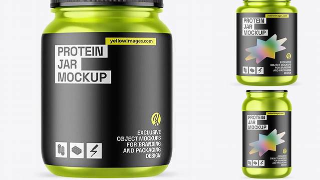 2996+ Metallic Protein Jar PSD Mockup Hero Shot Fully Editable Photoshop PSD Free Download