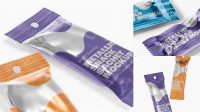 2998+ Metallic Snack Bar Sachet PSD Mockup Front View High-End Creative PSD Template