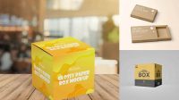 2999+ Glossy Paper Box with Window PSD Mockup Front View Creative Design Mockup