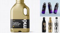 3003+ Metallic Bottle With Paper Label PSD Mockup Versatile and Elegant PSD File