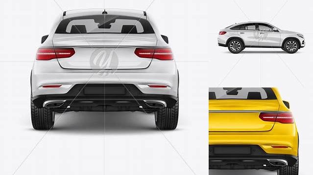 3006+ Mercedes-Benz GLE Coupe 2016 PSD Mockup Back view Fully Editable Photoshop PSD Free Download