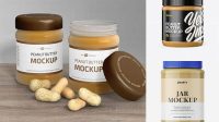 3006+ Peanut Butter Jar PSD Mockup High-Angle Shot Free Mockup Templates