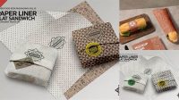 3007+ Sandwich Wrapping Paper Mockup Free Easy Editable