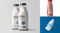 3011+ Frosted Plastic Milk Bottle PSD Mockup Free Downloadable PSD