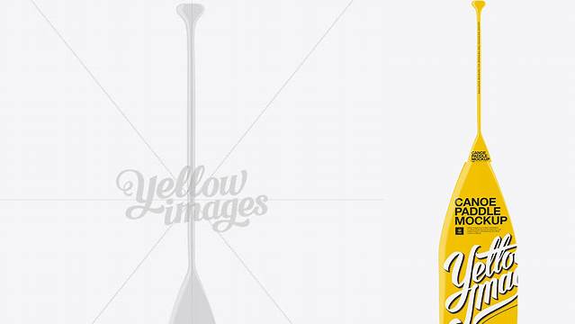 3011+ Glossy Medium Canoe Paddle PSD Mockup Front View Editable Design PSD File