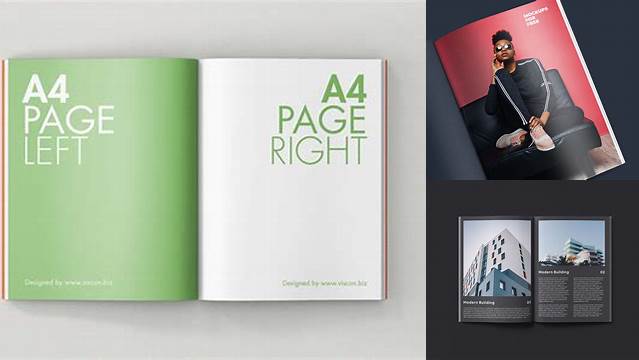 3012+ Opened Magazine PSD Mockup Half Side View Premium Free Mockup PSD