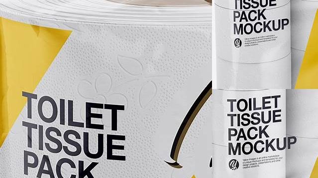 3012+ Toilet Tissue Pack PSD Mockup Half Side View High-Quality PSD Files