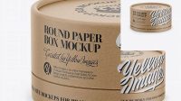 3013+ Kraft Paper Round Box PSD Mockup Front View High-Angle Shot High-Quality PSD Files