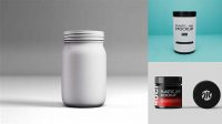 3013+ Plastic Jar PSD Mockup Front View Downloadable PSD Design Template