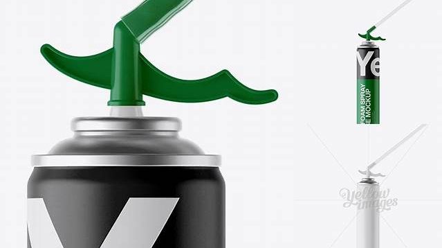 3014+ Open Pu-Foam Matte Spray Can PSD Mockup Creative Layered Mockup Freebie