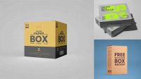 3016+ Paper Box PSD Mockup 3/4 Front View High-Angle Shot Free Mockup Templates