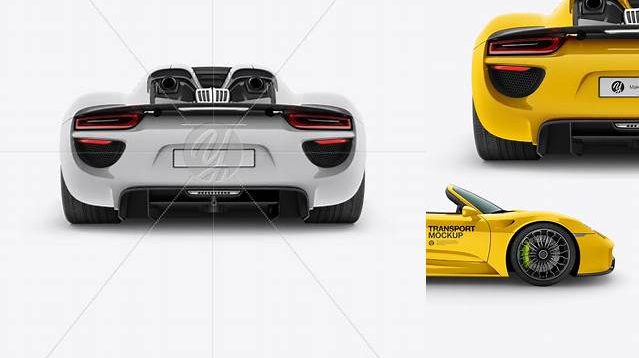 3022+ Porsche 918 Spyder PSD Mockup Back View Versatile Mockup for Designers