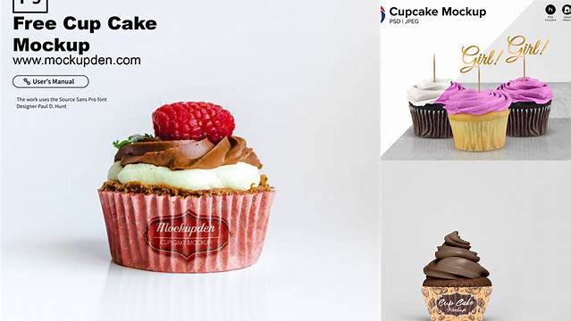 3023+ Cupcake Mockup Free Smart PNG Image