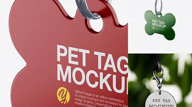 3024+ Matte Pet Tag PSD Mockup Half Side View Editable Mockup PSD