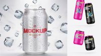 3026+ Two Glossy Aluminium Cans PSD Mockup Elegant and Stylish Mockup