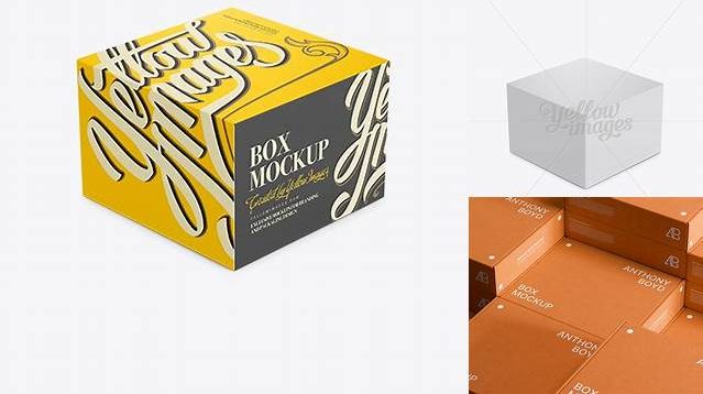 3028+ Paperboard Box PSD Mockup Horizontal Orientation High-Angle Shot Creative Design PSD Free Download