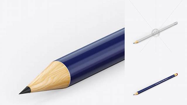 3028+ Round Pencil with Eraser PSD Mockup Half Side View Modern and Unique Freebie PSD