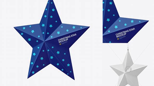 3031+ Matte Christmas Star Toy PSD Mockup Half Side View Premium Mockup Freebie