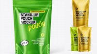 3031+ Metallic Stand Up Pouch PSD Mockup Versatile Photoshop File