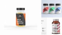 3032+ Clear Bottle With Pills PSD Mockup Free Editable Photoshop Template