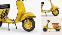 3036+ Vespa Scooter PSD Mockup Right Side View Elegant Free Graphic Resource