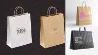 3041+ Kraft Paper Shopping Bag PSD Mockup Halfside View Custom Mockup Graphic Design