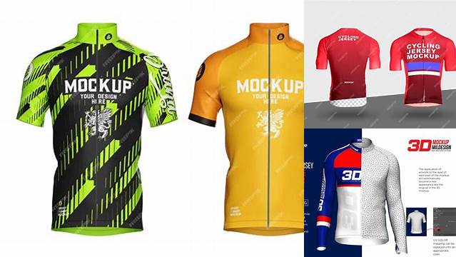 3042+ Men’s Cycling Jersey PSD Mockup Side View Premium Mockup Freebie