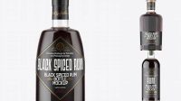 3042+ Square Clear Glass Bottle with Black Rum PSD Mockup Custom Graphic Resource Free Download