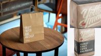 3043+ Glossy Kraft Paper Bag PSD Mockup Halfside View High-Angle Shot Elegant High-Resolution Design File