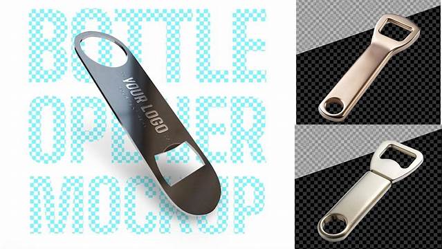 3044+ Metallic Bottle Opener PSD Mockup Top View Professional Photoshop Design Freebie