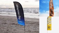 3046+ Beach Flag Mockup Psd Best for Showcase