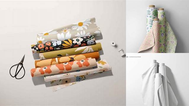 3048+ Fabric Rolls Mockup Free PSD Download