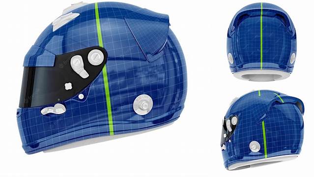 3049+ F1 Helmet PSD Mockup Back View Smart Design Template Free