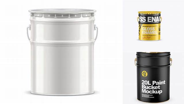 3054+ 20L Tin Paint Bucket PSD Mockup Exclusive PSD Design Freebie