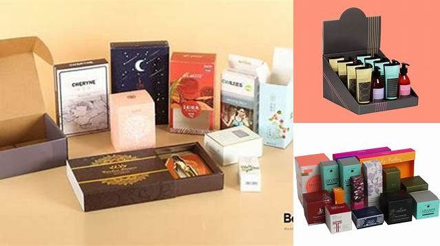 3054+ Display Box with Cosmetic Boxes & Bottles Half Side View High-Angle Shot Smart Layer PSD