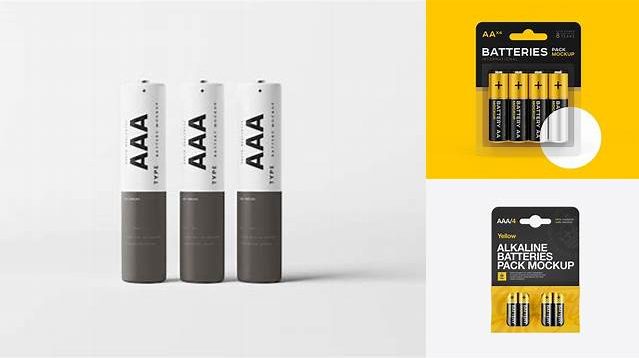 3055+ AAA Battery PSD Mockup Front View Best for Showcase