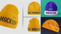 3055+ Winter Hat PSD Mockup Front View Free PSD