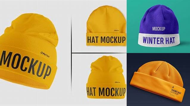 3055+ Winter Hat PSD Mockup Front View Free PSD