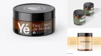 3058+ Amber Cream Jar With Glossy Cap PSD Mockup High-Angle Shot Custom PSD Mockup Template