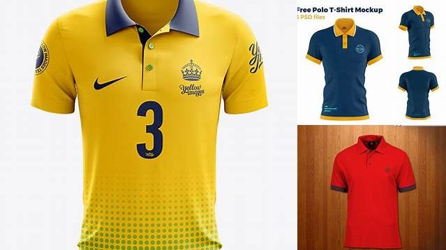 3059+ Soccer Polo T-Shirt PSD Mockup Front View Creative Design PSD Free Download