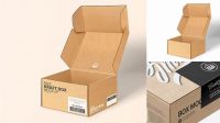 306+ Kraft Box with Label PSD Mockup Half Side View Advanced Editable Template Free