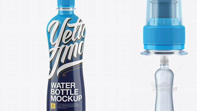 3062+ 500ml Blue PET Bottle With Sport Cap PSD Mockup Creative Photoshop Resources