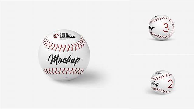 3066+ Baseball Ball PSD Mockup High-Angle Shot Elegant and Stylish Free PSD