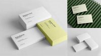 3068+ Two Stacks of Textured Business Cards PSD Mockup Half Side View Photoshop Freebie