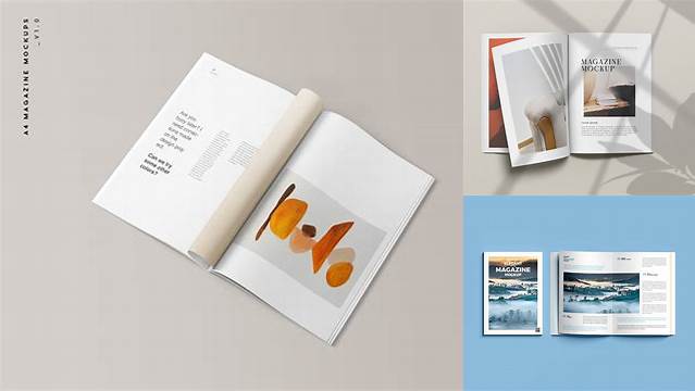 3071+ A4 Magazine PSD Mockup Top View PSD for Creative Projects